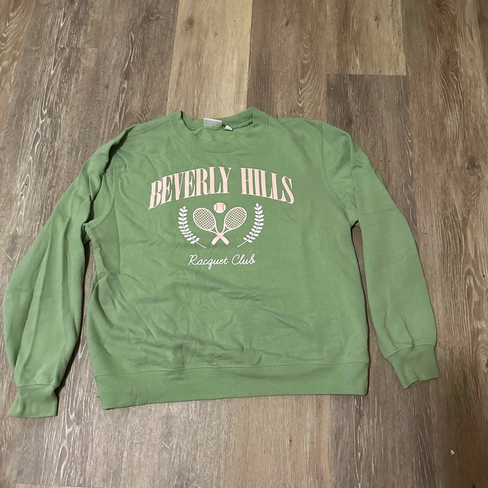 Green Beverly Hills Racquet Club crewneck